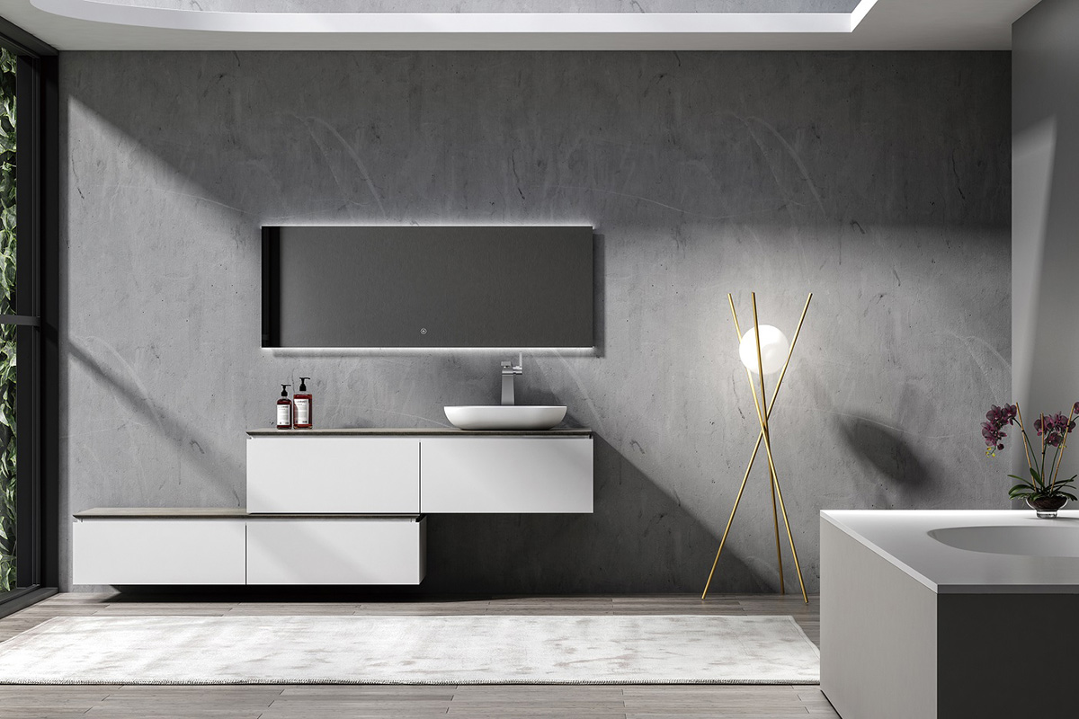 bathroom white cabinets