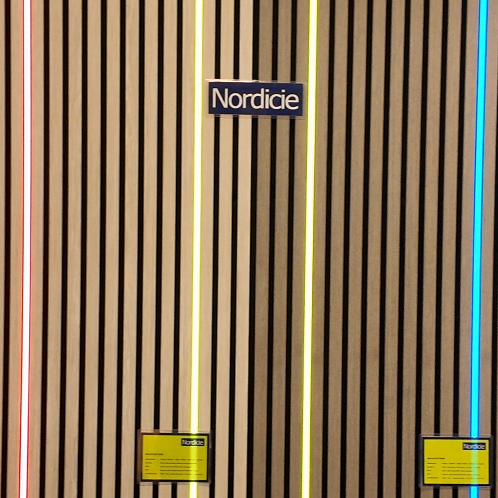 LED wall panel-8 LED strip lighting red, yellow and blue