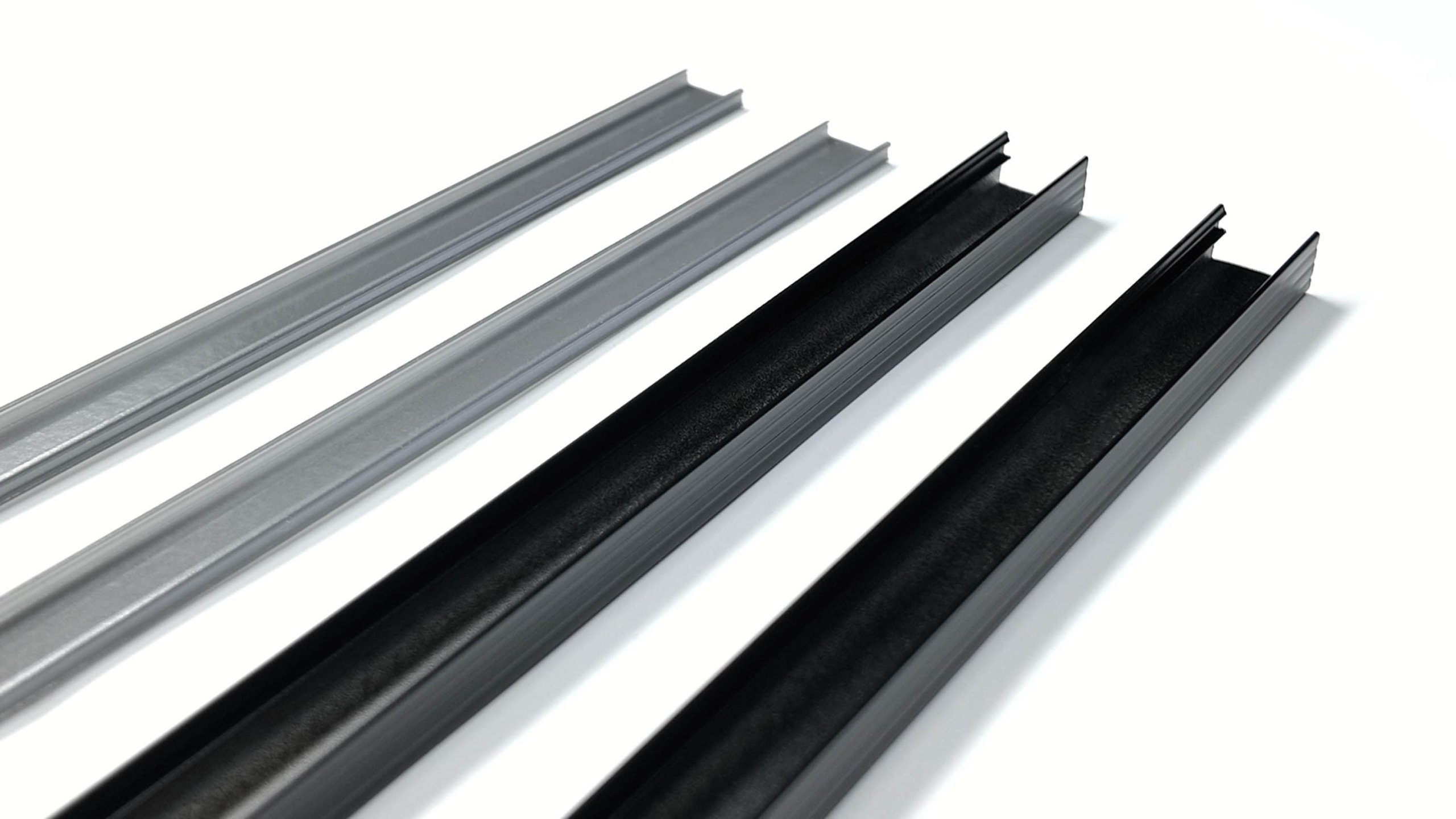 aluminum profile and cover 2 black aluminum profile and covers