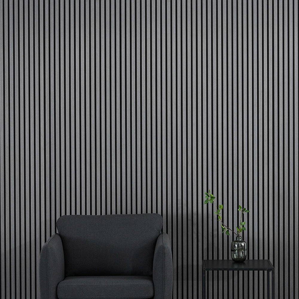 2400x600 mm wall grey oak slat panel 2400x600 mm grey oak