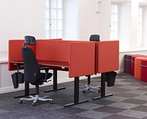 Office partition screens red